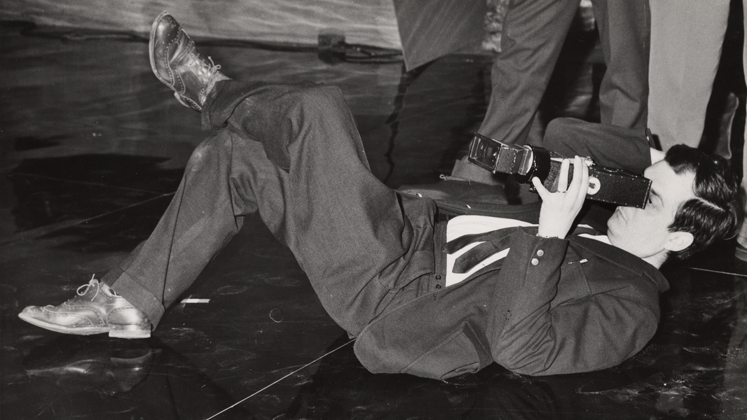 Weegee and Kubrick on the set of ‘Dr. Strangelove’