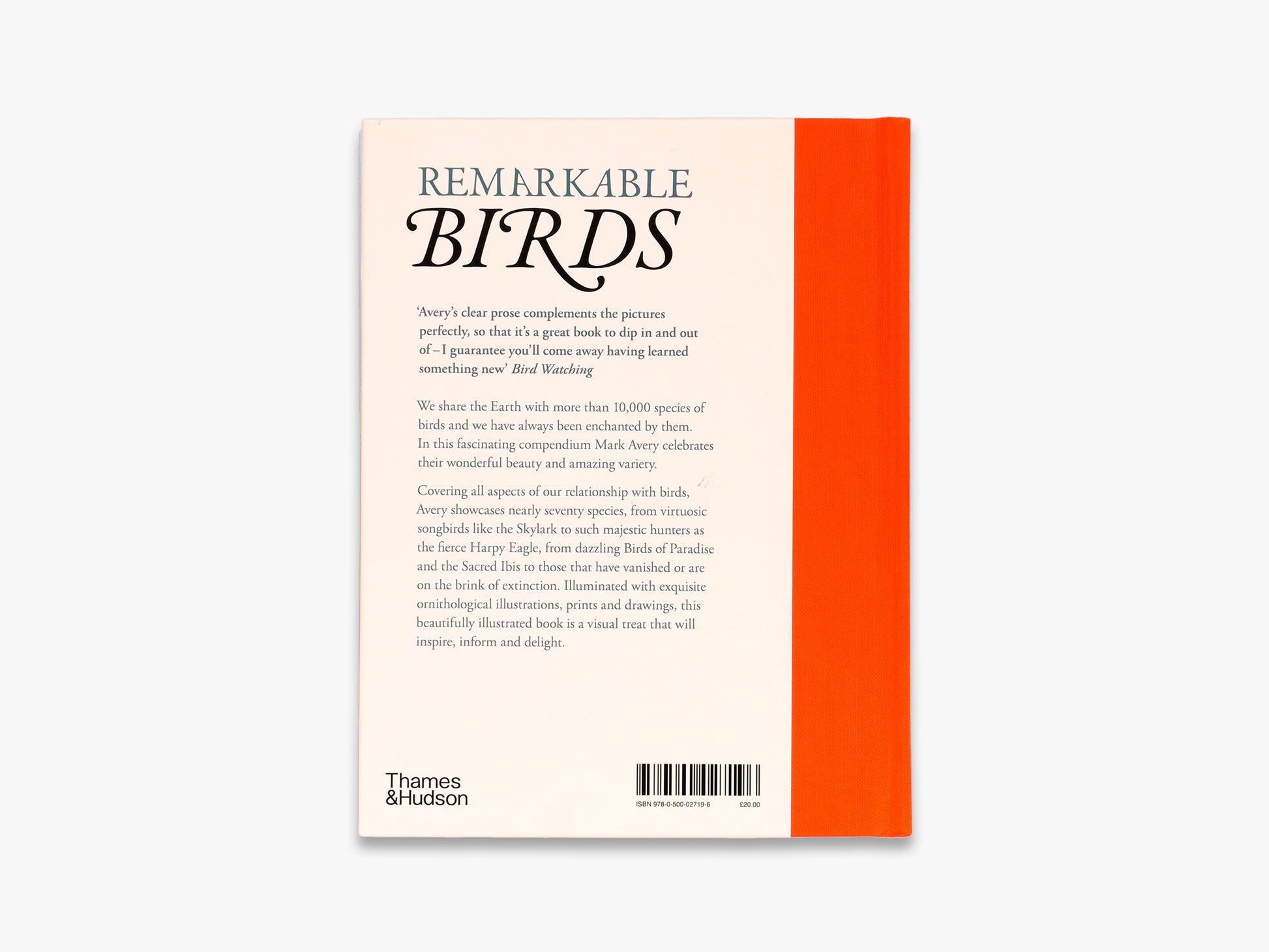 Book cover of 'Remarkable Birds' with a red spine on a white background