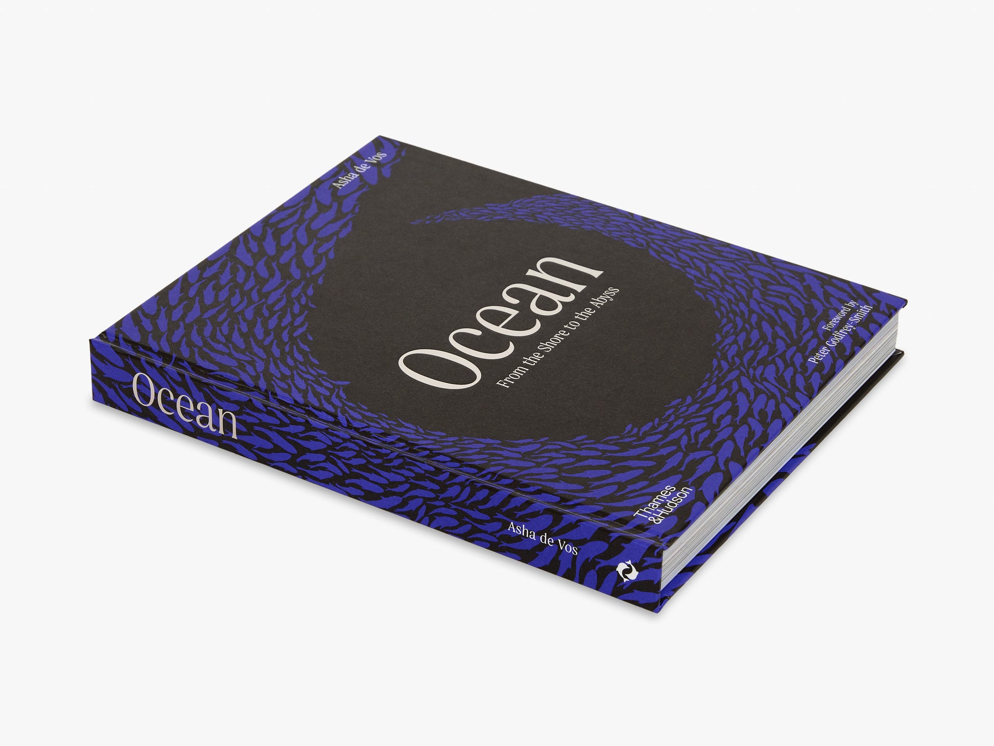 Book titled 'Ocean' with a blue and black cover on a white background
