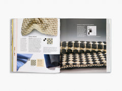 Open book showing images of woven baskets and patterns