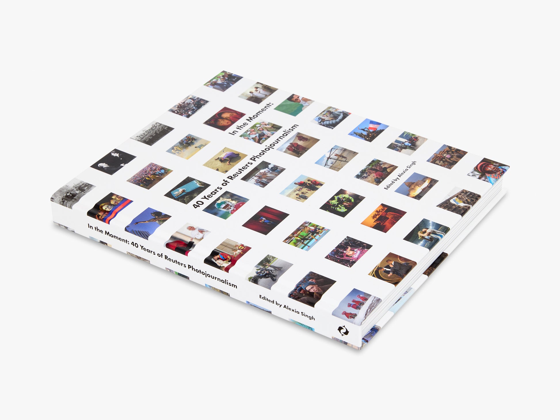 Book with a cover featuring multiple smaller images on a white background