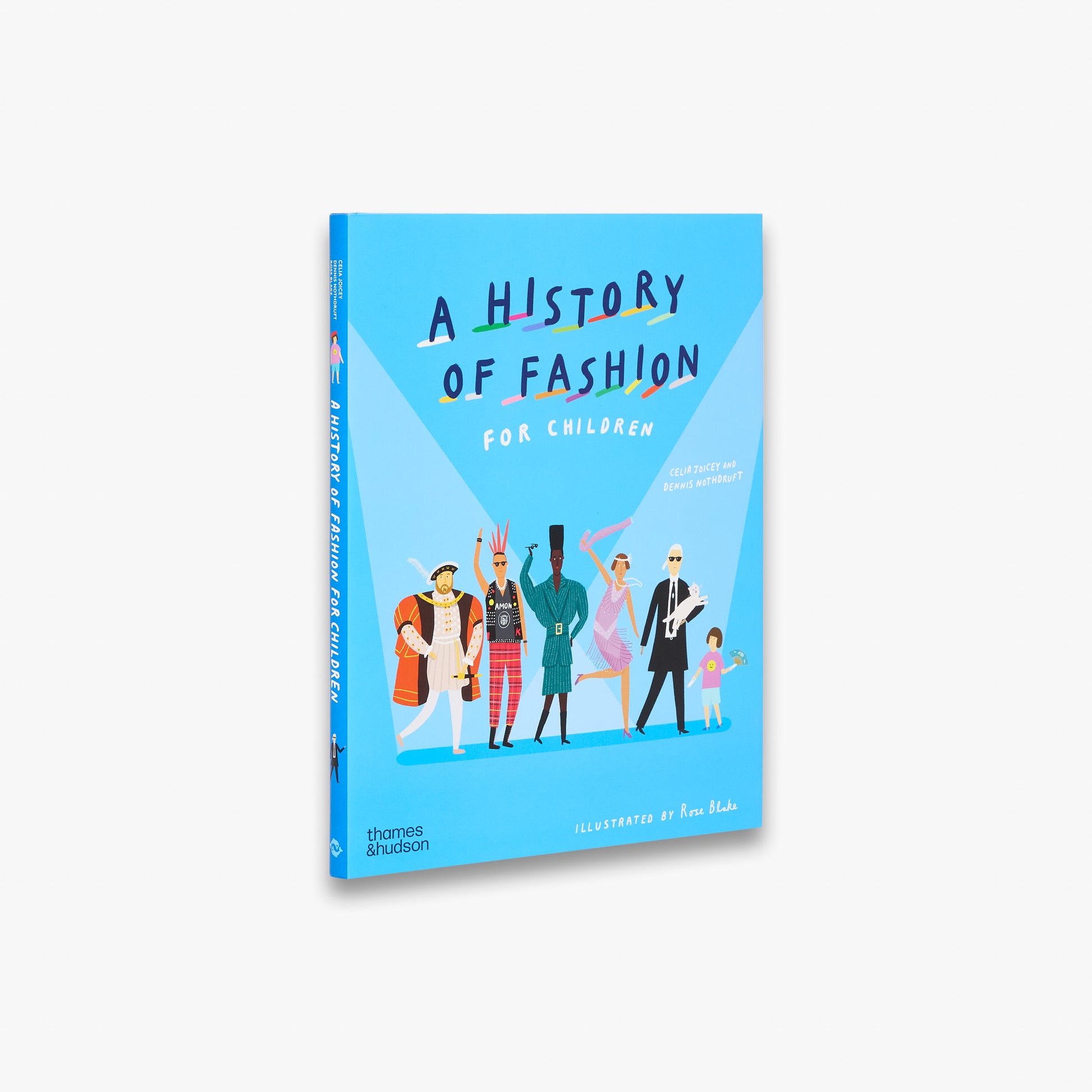 Book titled 'A History of Fashion for Children' on a light gray background