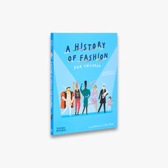 Book titled 'A History of Fashion for Children' on a light gray background